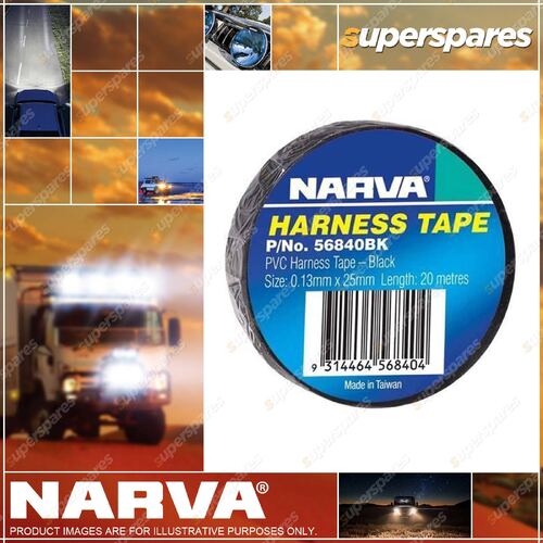 Narva Brand BLack Harness Tape 20 Meters BLack 56840Bk Premium Quality