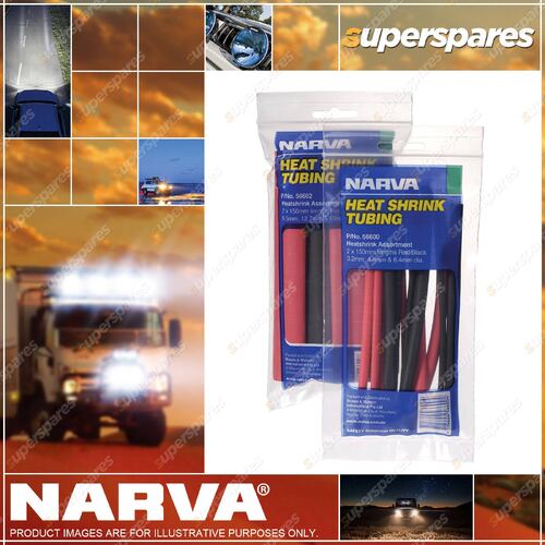 Narva Heatshrink Tubing Assortment 150mm Lengths From 3.2mm - 6.4mm Dia. 56600