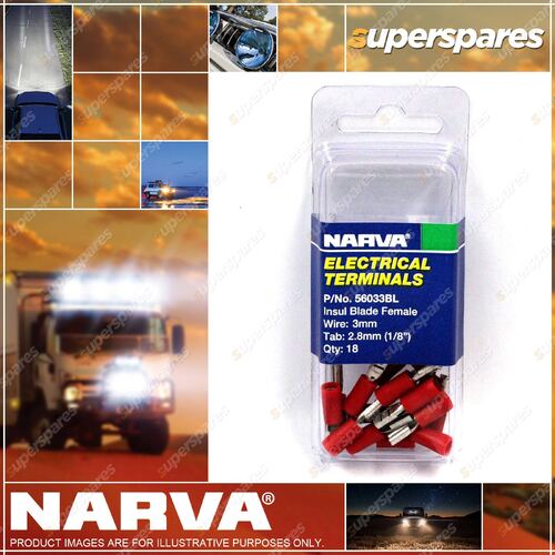 Narva Terminals Blade Red 2.8mm 56033Bl BLister Type Pack Premium Quality