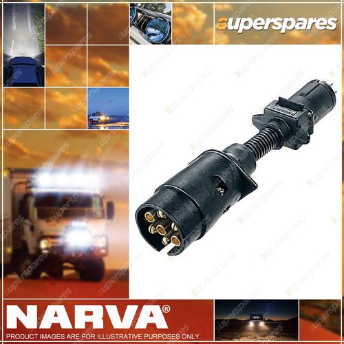 Narva 7 Pin Large Round Socket On Car To 7 Pin Sml Round Plug On Trailer 82265Bl