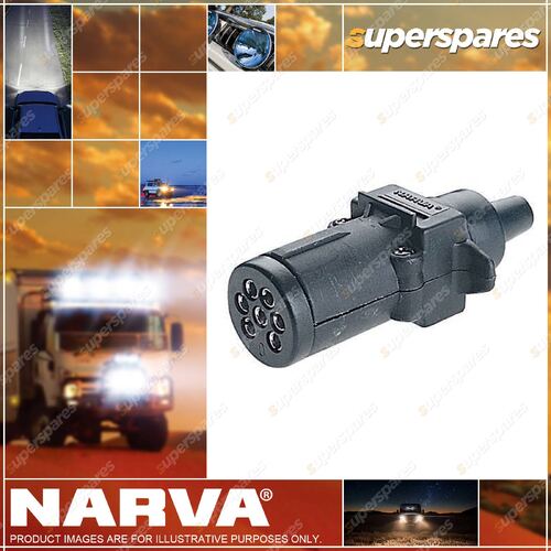 Narva 7 Pin Small Round Plastic Trailer Plug 15A At 12V 82121Bl Premium Quality