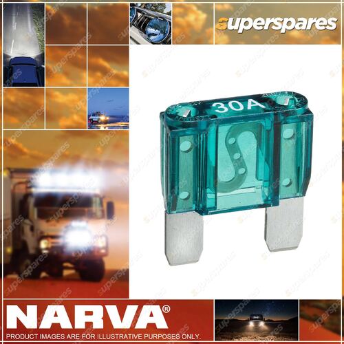 Narva Brand 30 Amps Maxi Blade Type Fuses with Green Color Box of 10