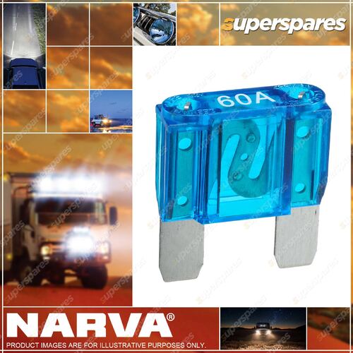 Narva Brand 60 Amps Maxi Blade Type Fuses with Blue Color Box of 10