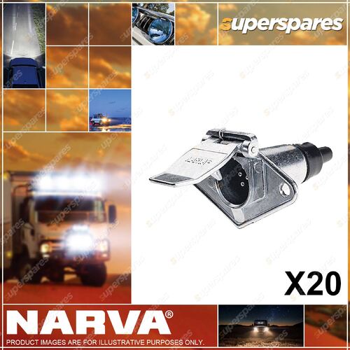 Narva 7 Pin Small Round Metal Trailer Socket Part NO. of 82032-20