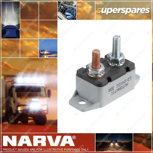 Narva 15 Amp Plastic Automatic Resetting Circuit Breaker with Straight Bracket