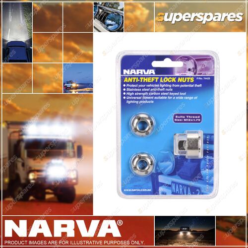 Narva M12 X 1.75 Security Nuts 2 Part NO. of 74425 Anti-theft Lock Nuts