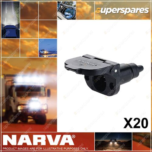 Narva 7 Pin Small Round Plastic Trailer Socket 20 Pack Part NO. of 82022-20