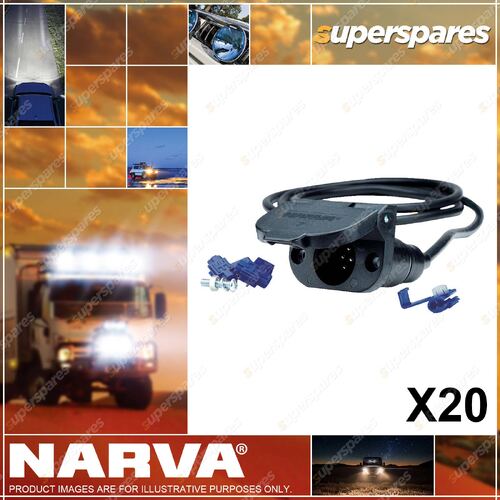 Narva 7 Pin Small Round Plastic Trailer Socket Kit 20 Pack Part NO. of 82025-20