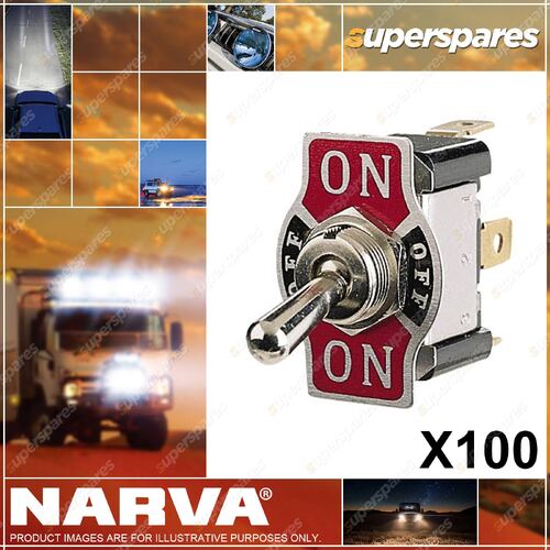 Narva On/Off/On Metal Toggle Switch With On/Off/On Tab As above Bulk Pack Of 100