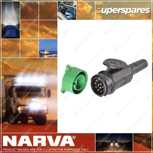 Narva 12 Volt 13 Pin Euro Round Plastic Trailer Plug With Parking Socket