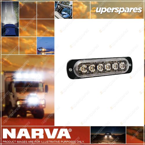 Narva 12/24V Undercover Low Profile LED Warning Lamp Amber 6x1W W/ 23 Flash Pat