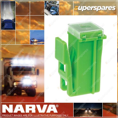 Narva 30 Amp Green Color Mini Female Fusible Link - Plug In With Lock Box Of 10