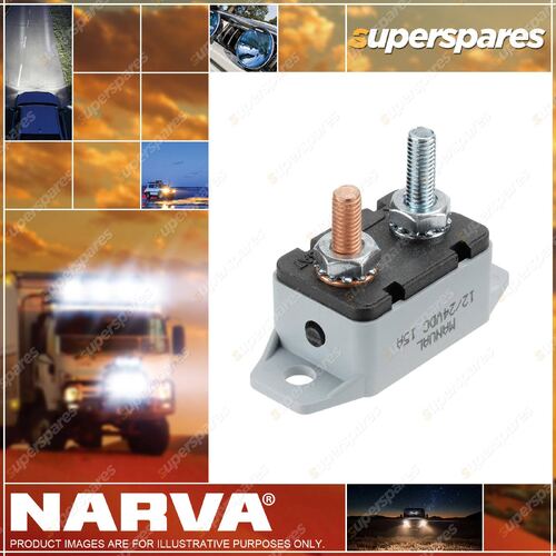 Narva 30 Amp Manual Plastic Resetting Circuit Breaker with Straight Bracket