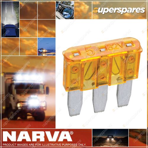 Narva 5 Amp Orange Color Micro 3 Blade Fuse Box Of 25 Part NO.of 51205