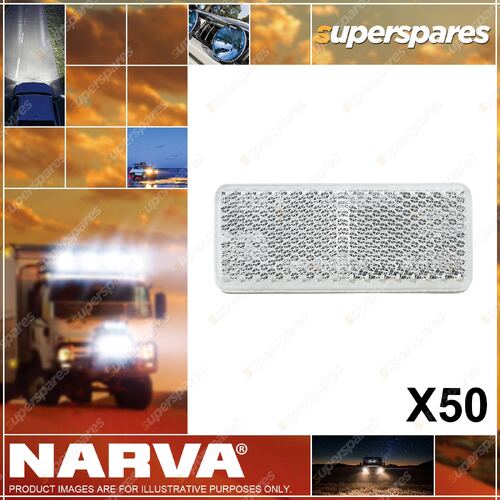 Narva Clear Retro Reflector 70 x 28mm with Self Adhesive Bulk Pack of 50