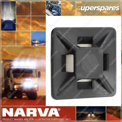 Narva Black U.V. Weather Resistant Cable Tie Mounts 19 X 19mm 100 Pack