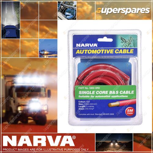 Narva 255 Amps Red Color 2 Battery & Starter Cable Length 5 Meters