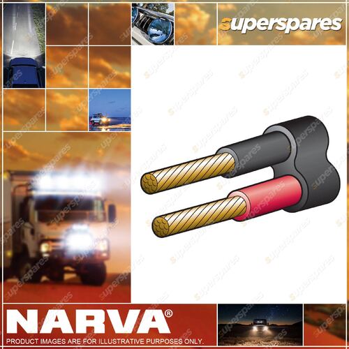 Narva 50A 6mm Twin Core Sheathed Cable 30M Red Color/Black Black Sheath