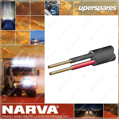 Narva 5A 2.5mm Twin Core Sheathed Cable 30M Red Color/Black Black Sheath