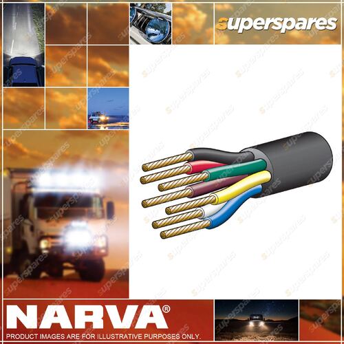 Narva 5A 2.5mm 7 Cores Trailer Cable 30M Length With Black Sheath