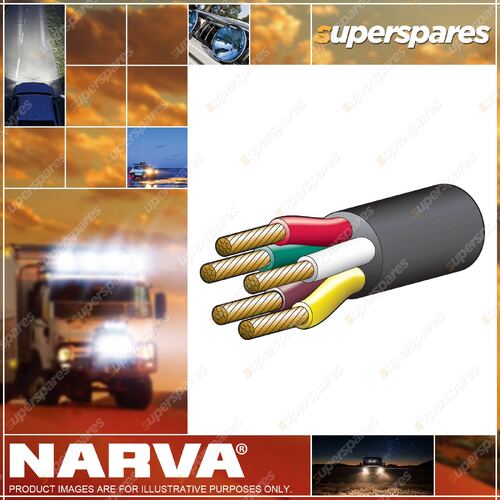 Narva 15A 4mm 5 Cores Trailer Cable 100M Length With Black Sheath