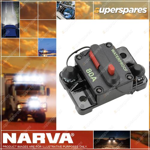 Narva 12 - 42V 80 Amp High Amp Manual Resetting Circuit Breaker Box of 1