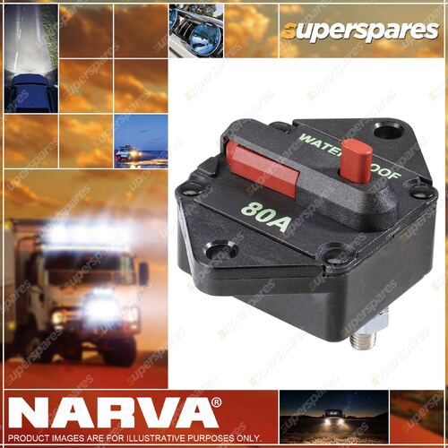 Narva 12 - 42V 80 Amp Circuit Breaker High Amp Manual Reset Box of 1