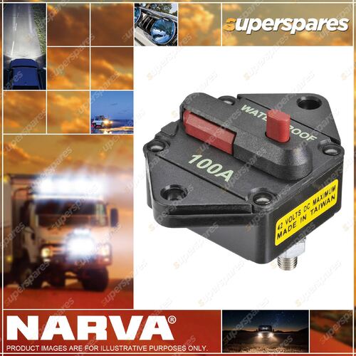 Narva 12 - 42V 100 Amp Circuit Breaker High Amp Manual Reset Box of 1