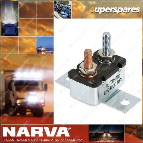 Narva 40 Amp Metal Automatic Resetting Circuit Breaker with 90 Deg Bracket Box 1