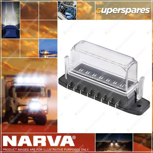 Narva 8-Way Ats Fuse Box with Tall Transparent Cover Gasket and 8 Terminals