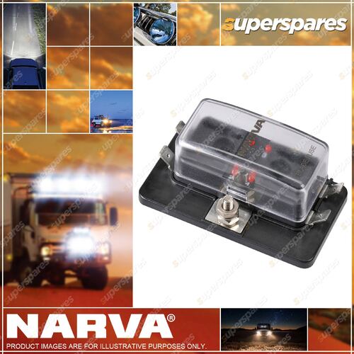 Narva 4-Way Ats Fuse Box W/ LED Fault Indicator Single Power-In Terminal Blister