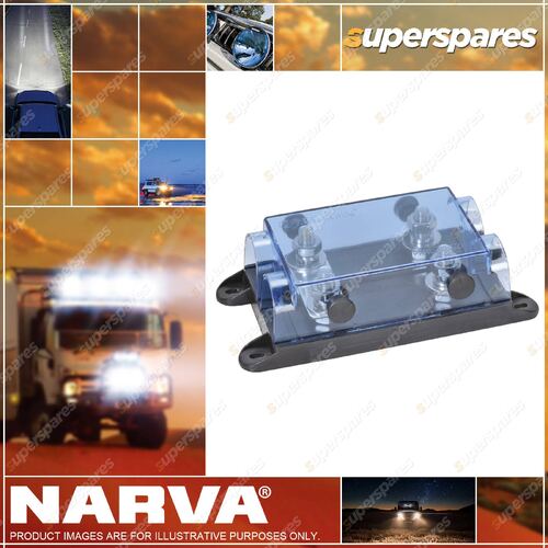 Narva Twin In-Line ANL Fuse Holder With Transparent Cover Part NO.of 54436