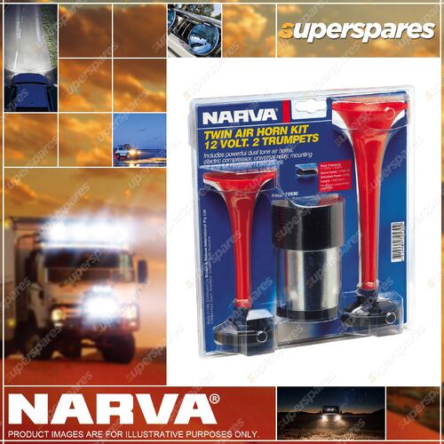 Narva 12 Volt Twin Air Horn Kit Comprisesing High/Low dual air horns