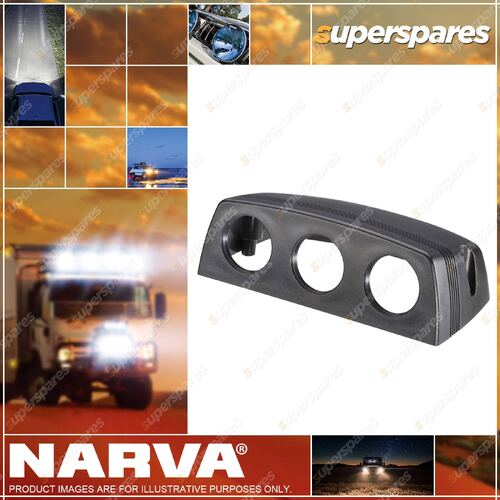 Narva Triple Blank Surface Mount Housing Black Blister Pack Part NO. of 81199BL