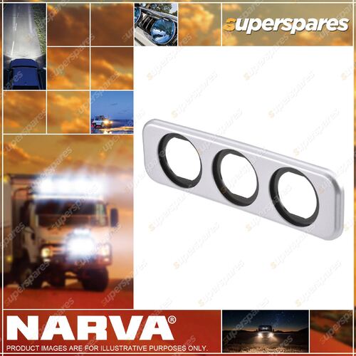 Narva Triple Blank Flush Mount Housing Silver Blister Pack Part NO. of 81189SBL