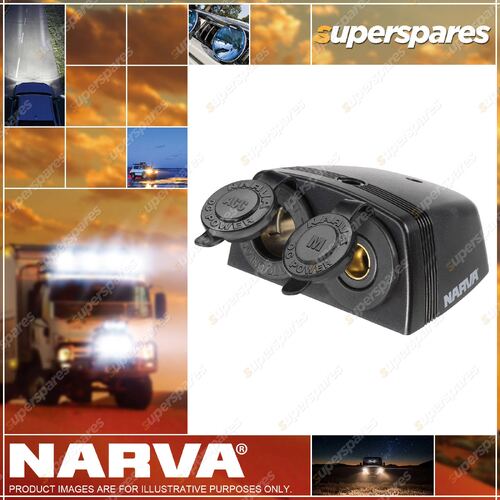 Narva Heavy Duty Twin Surface Mount Accessory/Merit Sockets Blister Pack