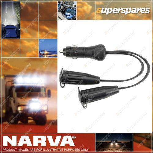 Narva HD Adaptor Cigarette Lighter Plug To Twin Merit Sockets Blister Pack