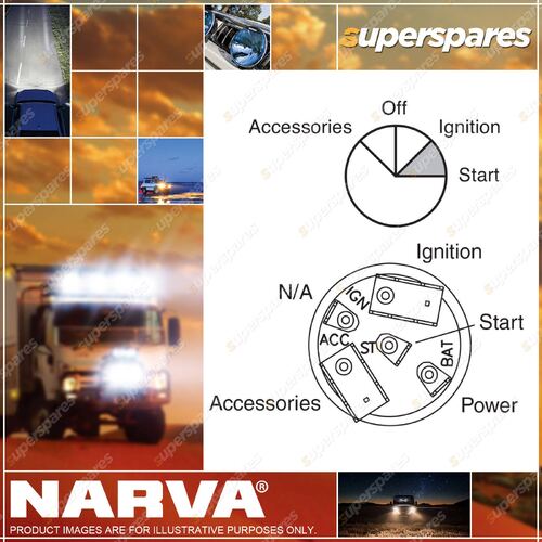 Narva 4 Position Metal Ignition Switch Suits International Trucks