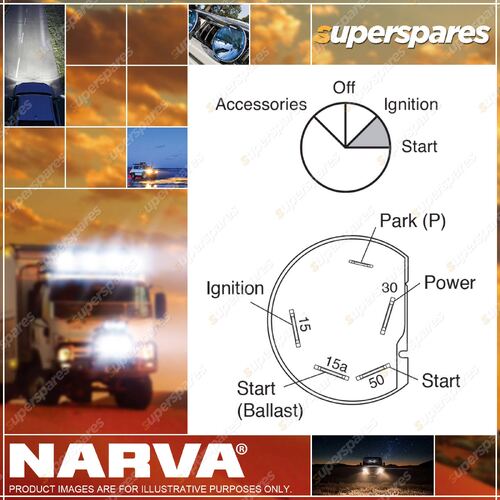 Narva 4 Position Ignition Switch Plastic construction with push on terminals