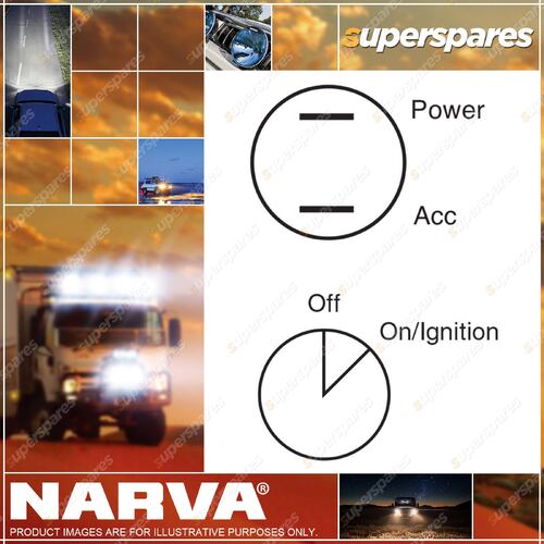 Narva Off/On Heavy Duty Ignition Switch Metal with push on terminals