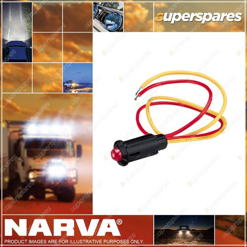 Narva 24 Volt Pilot Lamp Pre-Wired Color With Red Color Led Blister Pack