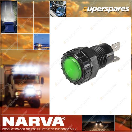 Narva 24 Volt Pilot Lamp With Green Color Led with push on terminal Blister Pack