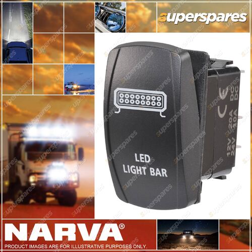 Narva 12/24V Off/On Led Illuminated Sealed Rocker Switch W/ Led Light Bar Symbol