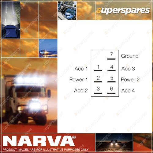 Narva 12 / 24V On/Off/On LED Illuminated Sealed Rocker Switch Blue Blister Pack