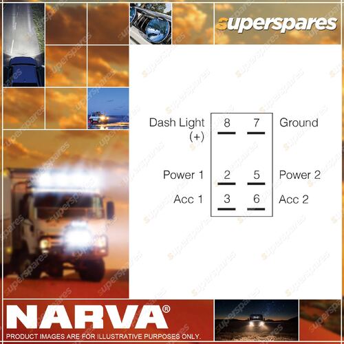 Narva 12 / 24V Off/On/On LED Illuminated Sealed Rocker Switch Blue Blister Pack