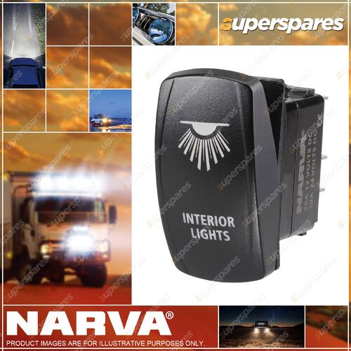 Narva 12/24V LED Illuminated Sealed Rocker Switch With Interior Lights Symbol