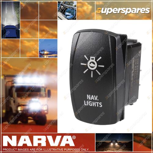 Narva 12/24V Off/On LED Illuminated Sealed Rocker Switch With Nav Lights Symbol