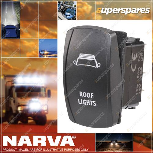 Narva 12/24V Off/On Led Illuminated Sealed Rocker Switch With Roof Lights Symbol