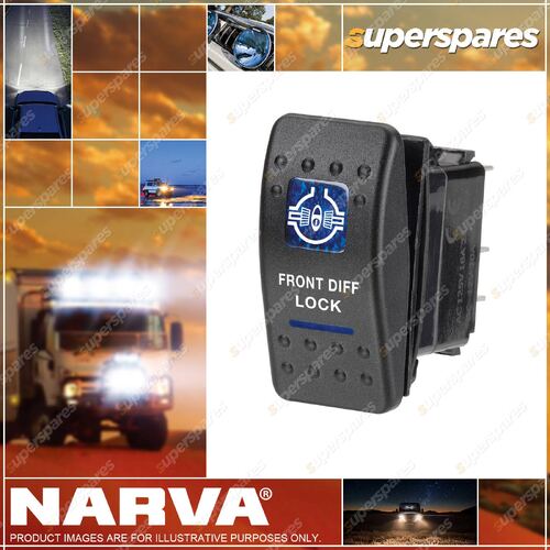 Narva 12V Illuminated Off/On Sealed Rocker Switch With Front Diff Lock Symbol