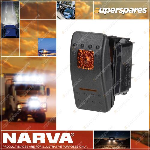 Narva 12V Illuminated Off/Momentary On Sealed Rocker Switch Amber Blister Pack